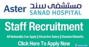 Aster Sanad Hospital Careers